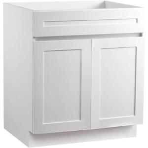 imageVEVOR White Shaker Base Cabinet with Drawer 36Inch Unassembled Drawer Base Cabinet 36quot W x 24quot D x 345quot H Ready to Assemble Cabinet with SoftClose Doors and Adjustable Shelf for Home Office30W Sink Base Cabinet