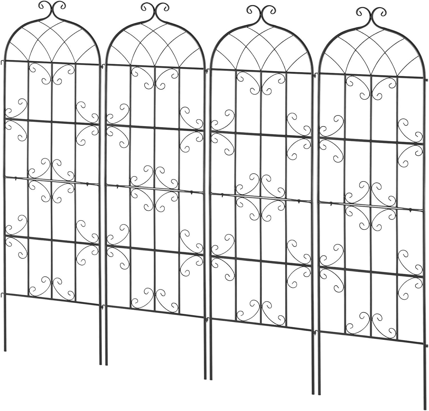imageVEVOR 60 x 15 in Rustproof Metal Garden Flower Trellis Outdoor Climbing Rose ampamp Cucumber Support Decorative Tall Clematis Trellis for Courtyards ampamp Lawns71Hx 20W