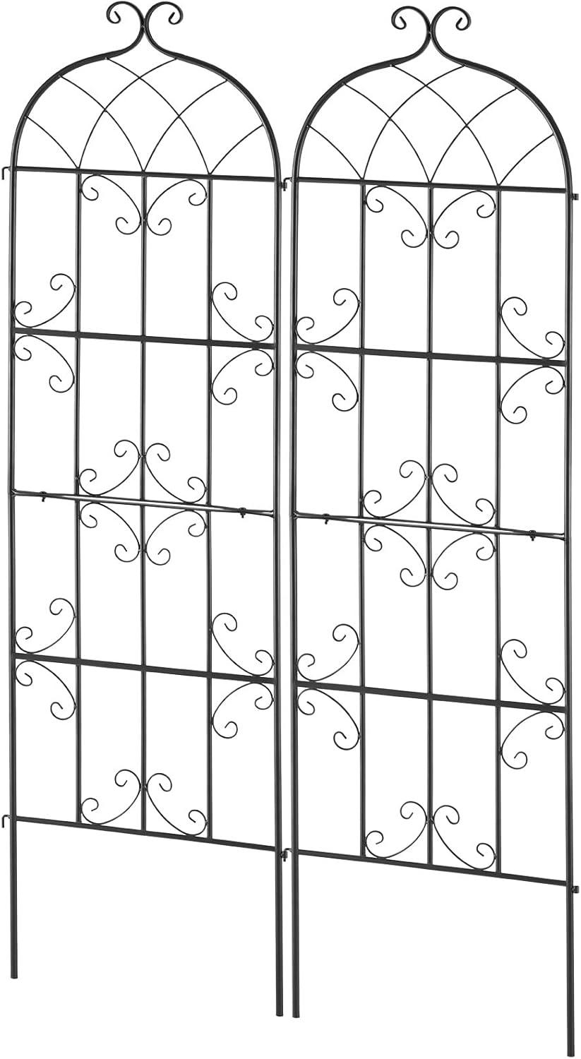 imageVEVOR 60 x 15 in Rustproof Metal Garden Flower Trellis Outdoor Climbing Rose ampamp Cucumber Support Decorative Tall Clematis Trellis for Courtyards ampamp Lawns71Hx 20W