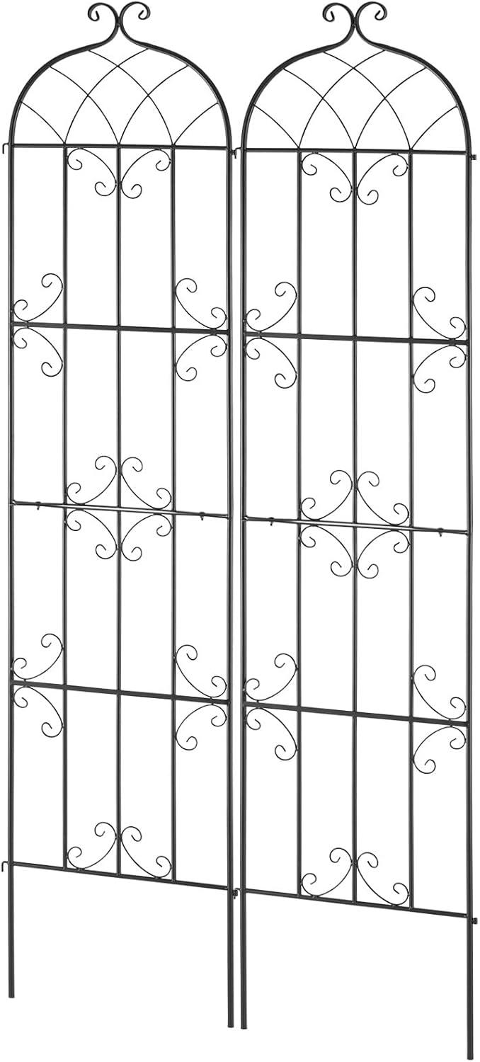 imageVEVOR 60 x 15 in Rustproof Metal Garden Flower Trellis Outdoor Climbing Rose ampamp Cucumber Support Decorative Tall Clematis Trellis for Courtyards ampamp Lawns87H x 20W