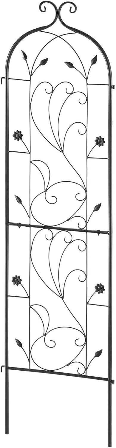 imageVEVOR 60 x 15 in Rustproof Metal Garden Flower Trellis Outdoor Climbing Rose ampamp Cucumber Support Decorative Tall Clematis Trellis for Courtyards ampamp Lawns60H x 15W
