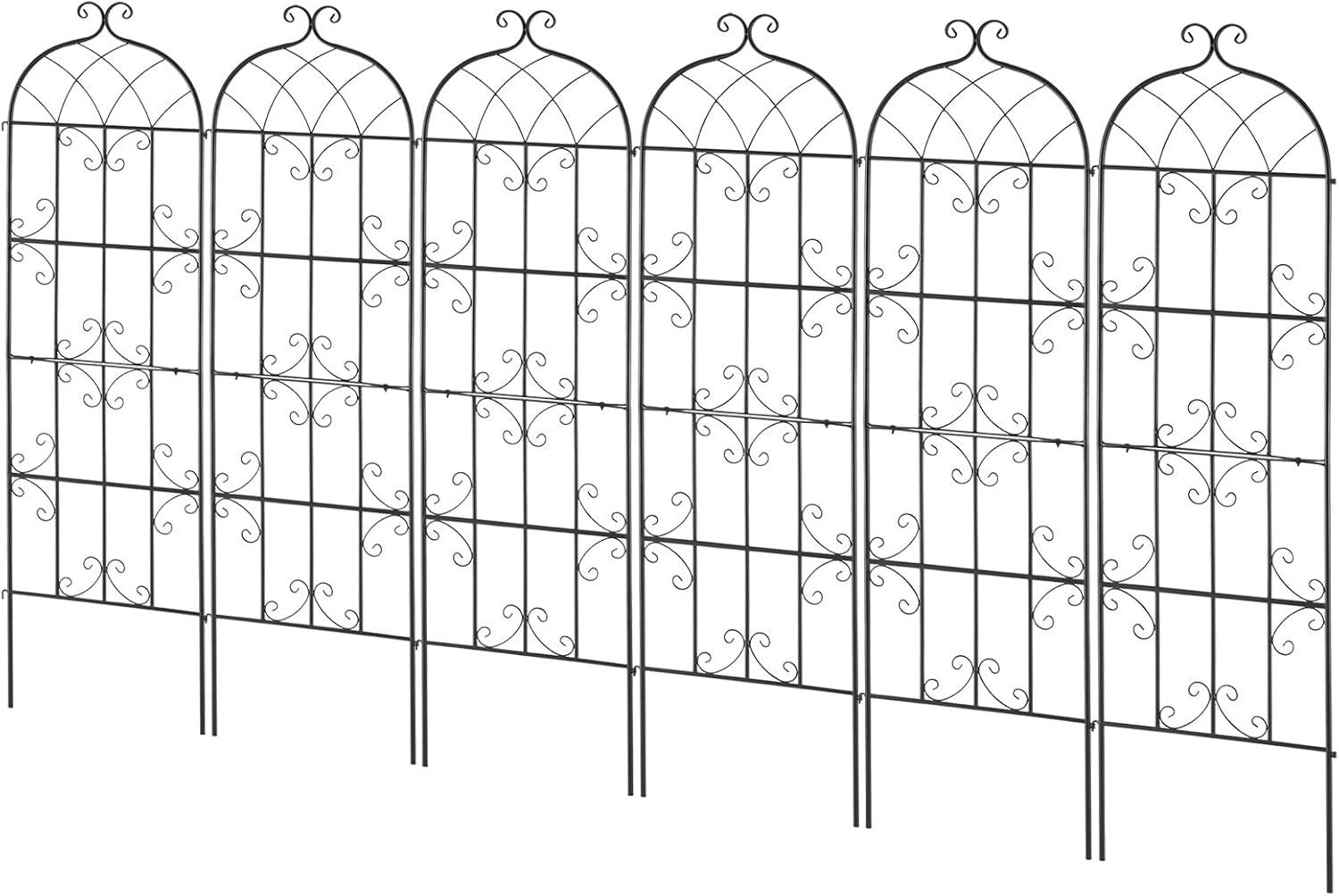 imageVEVOR 60 x 15 in Rustproof Metal Garden Flower Trellis Outdoor Climbing Rose ampamp Cucumber Support Decorative Tall Clematis Trellis for Courtyards ampamp Lawns71Hx 20W