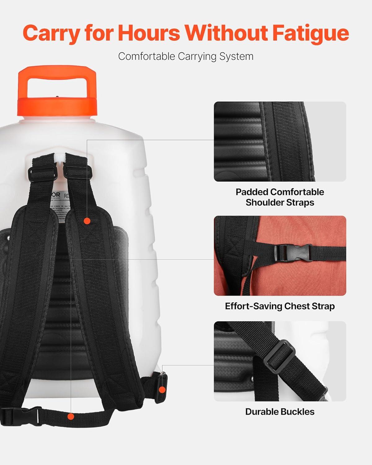 imageVEVOR Battery Powered Backpack Sprayer 4 Gallons Electric Lawn Sprayer with 8 Nozzles ampamp 2 Telescopic Wands 90PSI Adjustable Pressure 46 Hour Runtime Yard Sprayers for Lawn and Garden