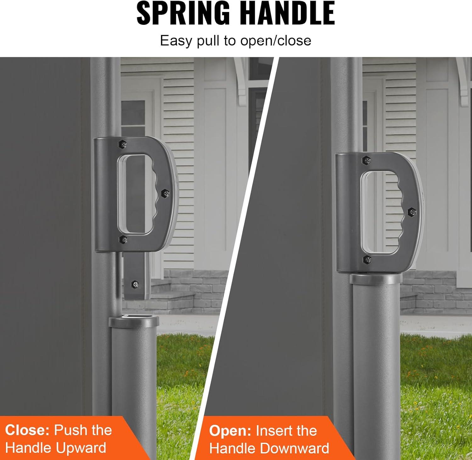 imageVEVOR Retractable Side Awning UV 50 71x 236 Full Aluminum RustProof Patio Sunshine Screen 280 g Thicken Privacy Divider ampamp Wind Screen for Courtyard Balcony Roof Terraces and Pools BlackGray