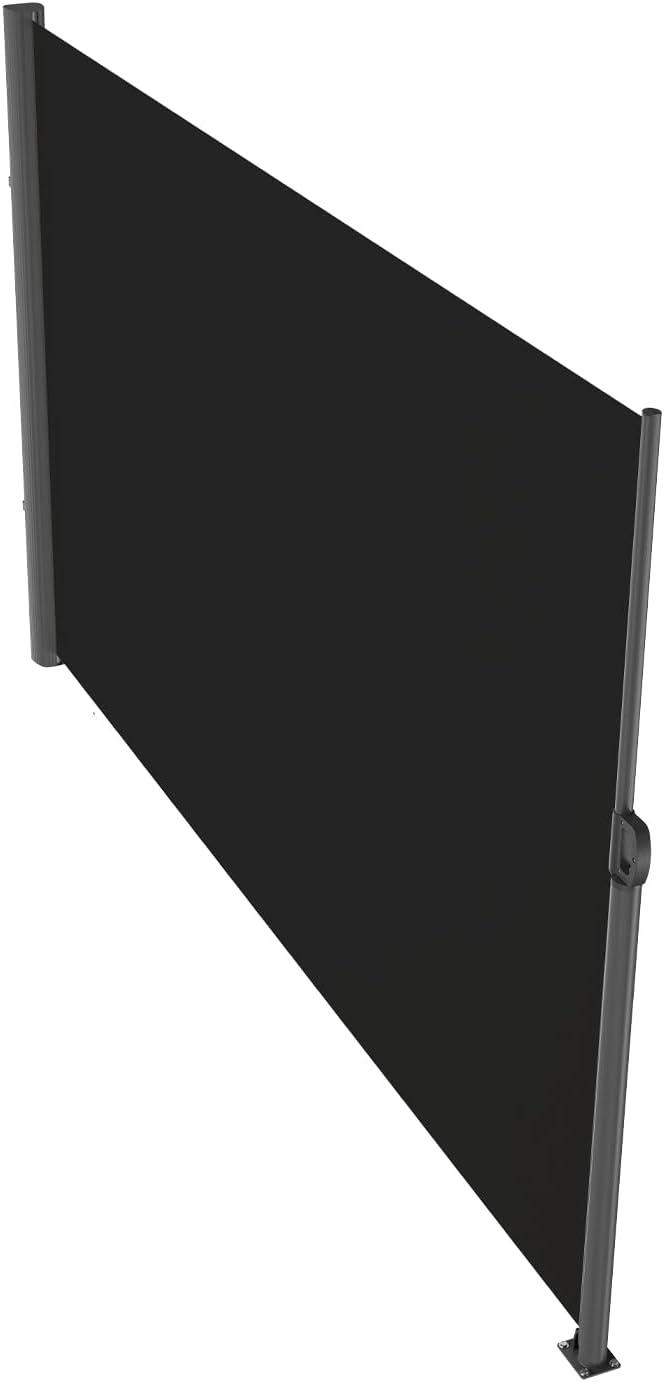 imageVEVOR Retractable Side Awning UV 50 71x 236 Full Aluminum RustProof Patio Sunshine Screen 280 g Thicken Privacy Divider ampamp Wind Screen for Courtyard Balcony Roof Terraces and Pools BlackBlack