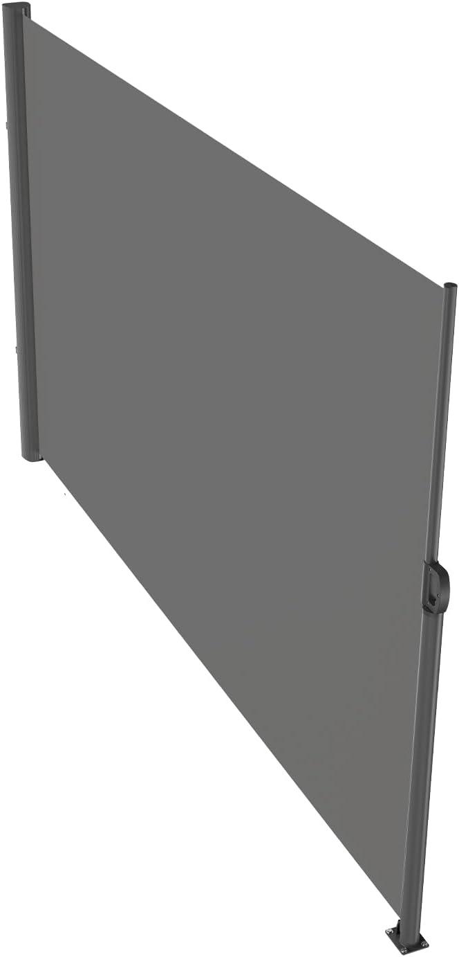imageVEVOR Retractable Side Awning UV 50 71x 236 Full Aluminum RustProof Patio Sunshine Screen 280 g Thicken Privacy Divider ampamp Wind Screen for Courtyard Balcony Roof Terraces and Pools BlackGray