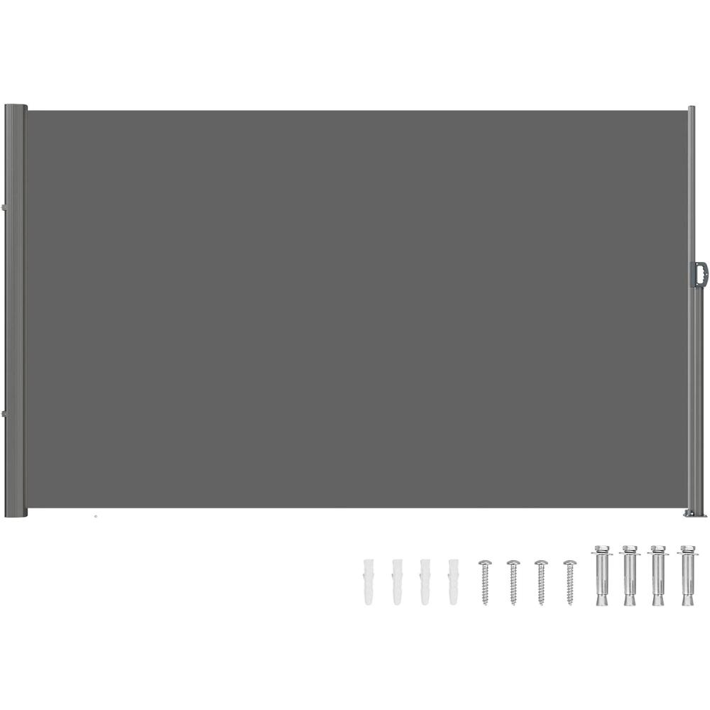 imageVEVOR Retractable Side Awning UV 50 71x 236 Full Aluminum RustProof Patio Sunshine Screen 280 g Thicken Privacy Divider ampamp Wind Screen for Courtyard Balcony Roof Terraces and Pools BlackGray