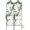 imageVEVOR 60 x 15 in Rustproof Metal Garden Flower Trellis Outdoor Climbing Rose ampamp Cucumber Support Decorative Tall Clematis Trellis for Courtyards ampamp Lawns60H x 15W
