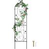 imageVEVOR 60 x 15 in Rustproof Metal Garden Flower Trellis Outdoor Climbing Rose ampamp Cucumber Support Decorative Tall Clematis Trellis for Courtyards ampamp Lawns60H x 15W