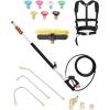 imageVEVOR Pressure Washer Telescoping Wand 24 ft 4000 psi Telescopic Spray Wand with Power Washer Extension Wands Gutter Cleaner Brush Head Pivoting Coupler 7 Spray Nozzles and Support Harness24FT with Brush Head