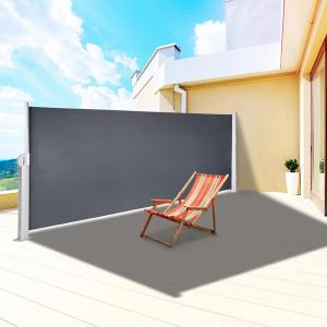 imageVEVOR Retractable Side Awning UV 50 71x 236 Full Aluminum RustProof Patio Sunshine Screen 280 g Thicken Privacy Divider ampamp Wind Screen for Courtyard Balcony Roof Terraces and Pools BlackBlack