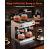 imageVEVOR Commercial Drip Coffee Maker 24 Cups CoffeeMaker Machine with 4 Glass Carafes and 4 Decanter Warmer Plates Stainless Steel DualHead Coffee Brewer for Restaurant Office Coffee Shop ampamp Home4Warmer Plates
