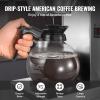 imageVEVOR Commercial Drip Coffee Maker 24 Cups CoffeeMaker Machine with 4 Glass Carafes and 4 Decanter Warmer Plates Stainless Steel DualHead Coffee Brewer for Restaurant Office Coffee Shop ampamp Home2 Warmer Plates