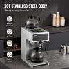 imageVEVOR Commercial Drip Coffee Maker 24 Cups CoffeeMaker Machine with 4 Glass Carafes and 4 Decanter Warmer Plates Stainless Steel DualHead Coffee Brewer for Restaurant Office Coffee Shop ampamp Home2 Warmer Plates