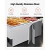imageVEVOR Commercial Food Warmer 1500W Electric Stainless Steel Steam Food Warmer Fast Heating Countertop Buffet Bain Marie with Four 13 Size Food Pans for Catering Restaurants Parties ampamp Buffets613Pan15CM Depth
