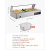 imageVEVOR Commercial Food Warmer 1500W Electric Stainless Steel Steam Food Warmer Fast Heating Countertop Buffet Bain Marie with Four 13 Size Food Pans for Catering Restaurants Parties ampamp Buffets312Pan