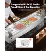imageVEVOR Commercial Food Warmer 1500W Electric Stainless Steel Steam Food Warmer Fast Heating Countertop Buffet Bain Marie with Four 13 Size Food Pans for Catering Restaurants Parties ampamp Buffets512Pan