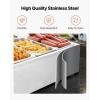 imageVEVOR Commercial Food Warmer 1500W Electric Stainless Steel Steam Food Warmer Fast Heating Countertop Buffet Bain Marie with Four 13 Size Food Pans for Catering Restaurants Parties ampamp Buffets613Pan