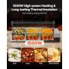 imageVEVOR Commercial Food Warmer 1500W Electric Stainless Steel Steam Food Warmer Fast Heating Countertop Buffet Bain Marie with Four 13 Size Food Pans for Catering Restaurants Parties ampamp Buffets312Pan