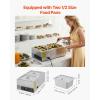 imageVEVOR Commercial Food Warmer 1500W Electric Stainless Steel Steam Food Warmer Fast Heating Countertop Buffet Bain Marie with Four 13 Size Food Pans for Catering Restaurants Parties ampamp Buffets212Pan