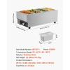 imageVEVOR Commercial Food Warmer 1500W Electric Stainless Steel Steam Food Warmer Fast Heating Countertop Buffet Bain Marie with Four 13 Size Food Pans for Catering Restaurants Parties ampamp Buffets413Pan