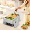 imageVEVOR Commercial Food Warmer 1500W Electric Stainless Steel Steam Food Warmer Fast Heating Countertop Buffet Bain Marie with Four 13 Size Food Pans for Catering Restaurants Parties ampamp Buffets313Pan