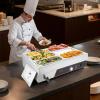 imageVEVOR Commercial Food Warmer 1500W Electric Stainless Steel Steam Food Warmer Fast Heating Countertop Buffet Bain Marie with Four 13 Size Food Pans for Catering Restaurants Parties ampamp Buffets613Pan