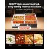 imageVEVOR Commercial Food Warmer 1500W Electric Stainless Steel Steam Food Warmer Fast Heating Countertop Buffet Bain Marie with Four 13 Size Food Pans for Catering Restaurants Parties ampamp Buffets613Pan