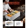 imageVEVOR Commercial Food Warmer 1500W Electric Stainless Steel Steam Food Warmer Fast Heating Countertop Buffet Bain Marie with Four 13 Size Food Pans for Catering Restaurants Parties ampamp Buffets413Pan