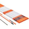imageVEVOR Driveway Markers 20Pcs 48 in Long 14 in Dia HiVisibility Driveway Reflectors with 12 in Steel Drill Bits Reflective Snow Sticks Fiberglass Pole for Parking Lots Walkways Snow Plowing516 Inch