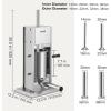 imageVEVOR Manual Sausage Stuffer 2 L  5 LBS Vertical Sausage Machine with Gtype Clamp FoodGrade 304 Stainless Steel Barrel with 2 Stuffing Tubes for Home Kitchen Restaurant Commercial3L7LBS