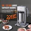imageVEVOR Manual Sausage Stuffer 2 L  5 LBS Vertical Sausage Machine with Gtype Clamp FoodGrade 304 Stainless Steel Barrel with 2 Stuffing Tubes for Home Kitchen Restaurant Commercial10 L  22 LBS