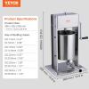 imageVEVOR Manual Sausage Stuffer 2 L  5 LBS Vertical Sausage Machine with Gtype Clamp FoodGrade 304 Stainless Steel Barrel with 2 Stuffing Tubes for Home Kitchen Restaurant Commercial10 L  22 LBS