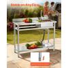 imageVEVOR Stainless Steel Utility Sink Free Standing Single Bowl Commercial Kitchen Sink with Faucet Utility Left Basin Workbench with Hot ampamp Cold Water Pipe for Garage Restaurant Laundry 47x197x37 in47 Left Drainboard