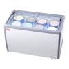 imageVEVOR Commercial Ice Cream Display Case 131 Cuft Chest Freezer Mobile Glass Top Deep Freezer Restaurant Gelato Dipping Cabinet with 8 Large Tubs 2 Sliding Glass Doors Locking Casters White