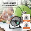 imageVEVOR 10 inch Rechargeable Battery Operated Camping Floor High Velocity Portable Outdoor Fan with Metal Frame Copper Brushless Motor 360degree Manual Rotationfor FishingTraveling Picnicking12in