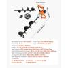 imageVEVOR 20V40V Electric Ice Auger 8 inch Diameter 2 in 1 Battery Powered Ice Fishing Augers and Earth Auger Combo with Top Plate Turbo HighSpeed Cutting System and Blade GuardElectric