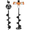 imageVEVOR 20V40V Electric Ice Auger 8 inch Diameter 2 in 1 Battery Powered Ice Fishing Augers and Earth Auger Combo with Top Plate Turbo HighSpeed Cutting System and Blade GuardElectric