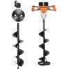 imageVEVOR 20V40V Electric Ice Auger 8 inch Diameter 2 in 1 Battery Powered Ice Fishing Augers and Earth Auger Combo with Top Plate Turbo HighSpeed Cutting System and Blade GuardElectric