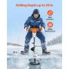 imageVEVOR 20V40V Electric Ice Auger 8 inch Diameter 2 in 1 Battery Powered Ice Fishing Augers and Earth Auger Combo with Top Plate Turbo HighSpeed Cutting System and Blade GuardElectric