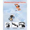 imageVEVOR 20V40V Electric Ice Auger 8 inch Diameter 2 in 1 Battery Powered Ice Fishing Augers and Earth Auger Combo with Top Plate Turbo HighSpeed Cutting System and Blade GuardElectric
