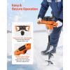 imageVEVOR 20V40V Electric Ice Auger 8 inch Diameter 2 in 1 Battery Powered Ice Fishing Augers and Earth Auger Combo with Top Plate Turbo HighSpeed Cutting System and Blade GuardElectric