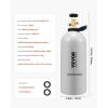 imageVEVOR CO2 Tank 10 lbs New Aluminum Alloy Cylinder CO2 Air Tank with Light Spray Coating CGA320 Valve Handle ampamp Adjustable Pressure DOT Approved Cylinder for Draft Beer Dispensing10 lbs