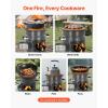 imageVEVOR Camping Rocket Stove Wood Burning Portable Rocket Stove with Carrying Bag for Backpacking SPCC Steel Double Door Burn Twigs Sticks or Charcoals for Outdoor Cooking Backyard Camp Cooking