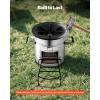 imageVEVOR Camping Rocket Stove Wood Burning Portable Rocket Stove with Carrying Bag for Backpacking Stainless Steel Single Door Burn Wood Twigs or Sticks for Outdoor Cooking Backyard Camp Cooking