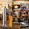 imageVEVOR Dual Taps Draft Beer Tower Dispenser Stainless Steel Keg Beer Tower Kegerator Tower Kit with PreAssembled Tubing and SelfClosing Faucet Shanks for Party Bar Pub RestaurantTriple Faucets
