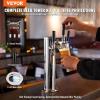 imageVEVOR Dual Taps Draft Beer Tower Dispenser Stainless Steel Keg Beer Tower Kegerator Tower Kit with PreAssembled Tubing and SelfClosing Faucet Shanks for Party Bar Pub RestaurantTriple Faucets