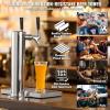 imageVEVOR Dual Taps Draft Beer Tower Dispenser Stainless Steel Keg Beer Tower Kegerator Tower Kit with PreAssembled Tubing and SelfClosing Faucet Shanks for Party Bar Pub RestaurantDual Faucets