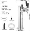 imageVEVOR Dual Taps Draft Beer Tower Dispenser Stainless Steel Keg Beer Tower Kegerator Tower Kit with PreAssembled Tubing and SelfClosing Faucet Shanks for Party Bar Pub RestaurantTriple Faucets