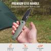 imageVEVOR Folding Pocket Knife 35 in D2 Steel Blade G10 Handle Small EDC Knife with Pocket Clip Sharp Camping Survival Hiking Knife 384 oz01 kg Easy to Carry for Men Women Self Defense